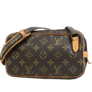 Authentic Louis Vuitton Brown Monogram Marly Crossbody Bag
